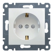 Розетка с защитой контактов, WL1060 Lumina-2, белая, Hager