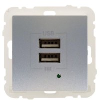 Розетка Logus 45439 TAL USB Charger type «A» 2А (алюминий)