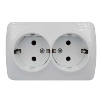 Розетка ALSU белая 2-я с заземлением ( 504-010200-907 )