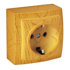 Розетка Nilson Themis дуб 1-на з заземленням ( 26251017 )