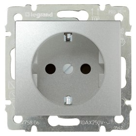 Механизм розетки одинарной Valena алюминий