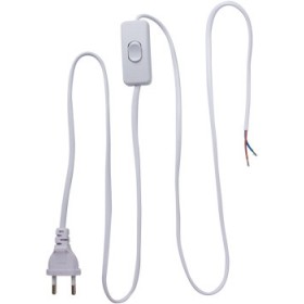 Вилка електрична зі шнуром Enext e.wire. switch/plug. white