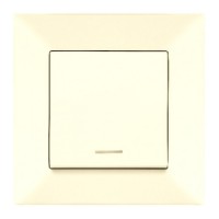 Вимикач 1-клавішний Meridian, з підсвічуванням, кремовий