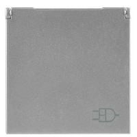 Механизм розетки ABB Zenit N2288.1 PL 2М с заземлением и крышкой (серебро)