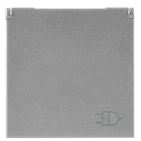 Механизм розетки ABB Zenit N2288.1 PL 2М с заземлением и крышкой (серебро)