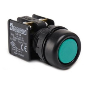 Кнопка управления EMAS KB34RY нажимная с водозащитным кольцом (1НО) зеленая