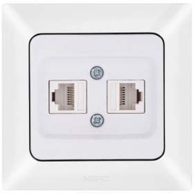 Комп'ютерна розетка NE-AD ARAS 93-110-21-D2 2 CAT5E біла