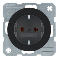 Розетка черная с з/к Berker R.x