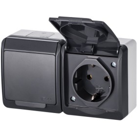 Розетка Elektro Plast 0325-7 Hermes 2 IP44 антрацит