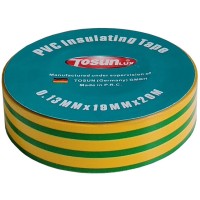Ізоляційна стрічка TOSUNlux PVC 20м жовто-зелена (6940151079897)