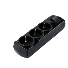 Колодка Violux 3-на з заземленням чорна з вимикачем ( 910290 )