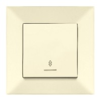 Выключатель проходной Meridian, с подсветкой, кремовый