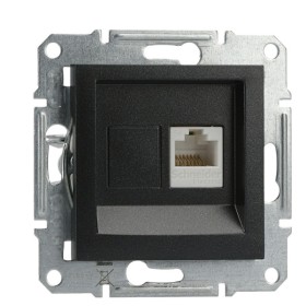 Розетка компьютерная без рамки 5.e UTP антрацит Asfora, EPH4300171