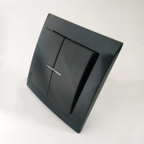 Вимикач Nilson Touran чорний 2кл з підсвіткою ( 24221004 )