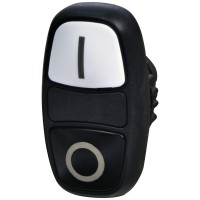 Подвійна кнопка-модуль ETI NSE-PB2/WC-IO «I/0» чорна/біла (4774033)