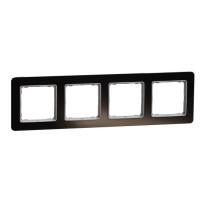 Рамка чотиримісна Schneider Electric Sedna Elements штучне чорне скло SDD361804
