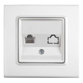 Розетка телефонна біла VIKO Linnera