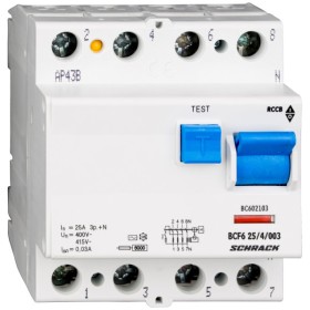 ПЗВ Schrack BC602103 6кА 25А 30мА 3P+N тип AC