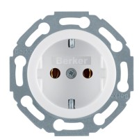 Розетка із з/к полярна білизна Berker 1930/Glas