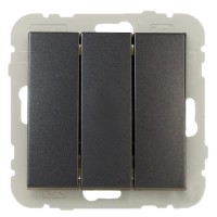 Триклавішний вимикач Logus 21088 TIS 10АХ 250В (сірий)