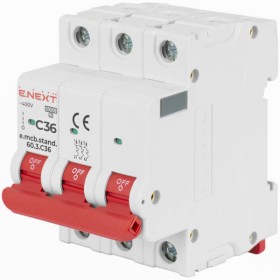 Модульный автоматический выключатель E.Next e.mcb.stand.60.3.C36 3р 36А C (s002164)