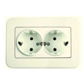 Розетка двойная кремовая VIKO Rollina