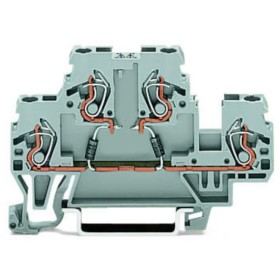 Дворівнева клема Wago 870-542/281-488 з діодом 1N4007 для DIN-рейки (анод зверху) 2,5 мм (сіра)