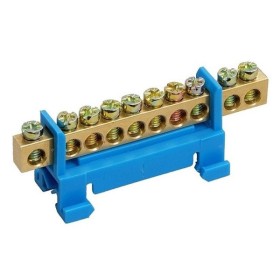 Ізольована шина TNSy «N» ШЛС6х9-10 стійка на DIN-рейку синя (TNSy5500177)