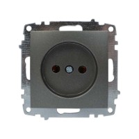 Розетка ELBI ZENA Silverline черный металлик 1-я без заземления без рамки ( 609-011100-215 )
