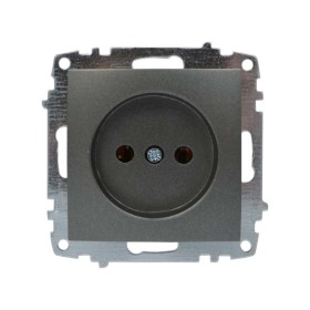 Розетка ELBI ZENA Silverline черный металлик 1-я без заземления без рамки ( 609-011100-215 )