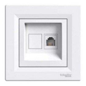 Розетка компьютерная одинарная RJ45 кат.5е STP белая Asfora, EPH5000121