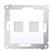 Прямая информационная розетка Kontakt Simon Simon 54 Premium DKP2.01/11 под 2xRJ45 Keystone с суппортом (белый)