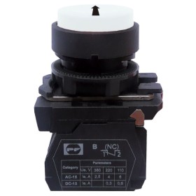 Кнопка Promfactor FP5-AL3341 1NO «чорна стрілка вгору» біла (FP5-AL3341)