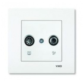 Розетка прохідна TV-SAT 11 дБ, біла, Karre