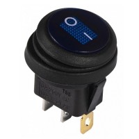 Перемикач TNSy KCD1-5-101WN BL/B круглий з підсвічуванням IP65 синій (TNSy5500722)