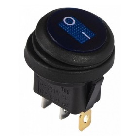 Переключатель TNSy KCD1-5-101WN BL/B круглый с подсветкой IP65 синий (TNSy5500722)