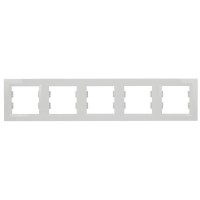 Рамка 5-местная горизонтальная белая Asfora, EPH5800521