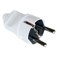 Электрическая вилка TNSy В 16 евро пряма с заземлением белая (TNSy5000068)