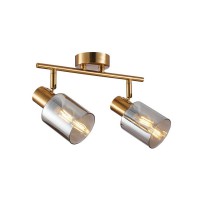 Світильник поворотний, спот Italux SPL-65342-2-BRO-SG Santia E14 2x40W IP20 латунний