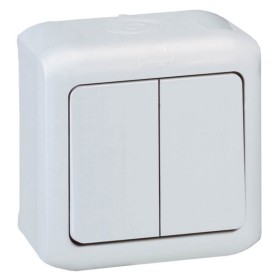 Выключатель 2 клавишный Legrand Forix белый