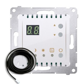 Терморегулятор для теплої підлоги Kontakt Simon Simon 54 Premium DTRNSZ.01/11 з дисплеєм та зовнішнім датчиком в комплекті (білий)