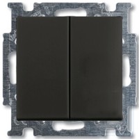 Двухкнопочный проходной выключатель ABB Basic 55 2CKA001012A2181 2006/6/6 UC-95-507 (черный шато)