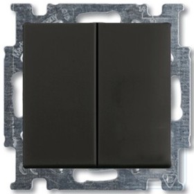 Двокнопковий прохідний вимикач ABB Basic 55 2CKA001012A2181 2006/6/6 UC-95-507 (чорний шато)