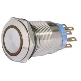 Кнопка Аско-Укрем TYJ 19-372 2NO+2NC 220В з підсвічуванням та фіксацією жовта (A0140010121)