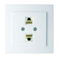 Розетка Nilson Touran біла комп'ютерна 2-на CAT5e RJ45 ( 24111046 )