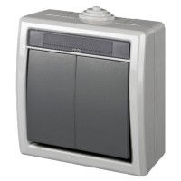 Вимикач накладної 2-кл. сірий Elektro-Plast Aquant IP55
