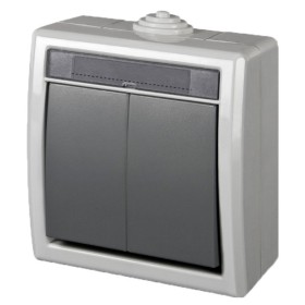 Вимикач накладної 2-кл. сірий Elektro-Plast Aquant IP55
