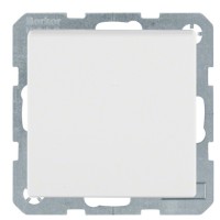 Розетка із з/к, кришкою та шторками полярна білизна Berker Q.х