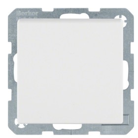 Розетка із з/к, кришкою та шторками полярна білизна Berker Q.х