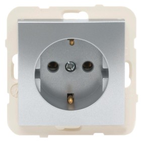 Одинарная розетка Logus 21131 TAL 2P+Z Шуко 16А 250В (алюминий)